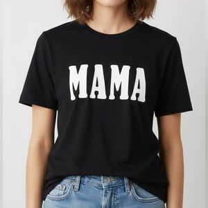 MAMA Heather Black T-shirt Graphic Tee Size S NWOT